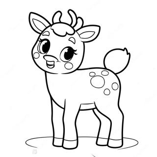 Cute Na Cartoon Na Reindeer Na Pahina Ng Kulay 23979-5222