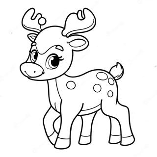 Cute Na Cartoon Na Reindeer Na Pahina Ng Kulay 23979-5224