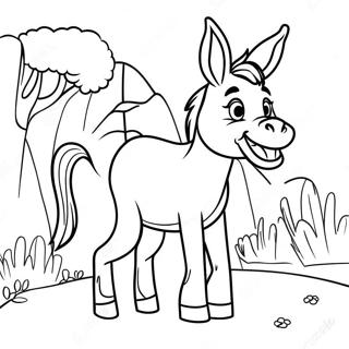 Donkey Na May Ngiti Na Pahina Ng Kulay 24079 5259