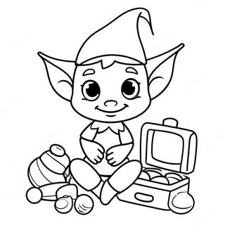 Pilyong Elf Na Naglalaro Ng Mga Laruang Pahina Ng Kulay 25163-5487