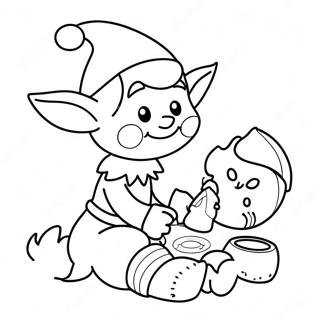 Pilyong Elf Na Naglalaro Ng Mga Laruang Pahina Ng Kulay 25163-5488