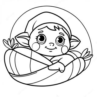 Natutulog Na Elf Sa Malambot Na Kumot Na Pahina Ng Kulay 25164-5492