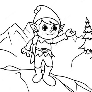 Mapangahas Na Elf Sa Isang Niyebeng Bundok Na Pahina Ng Kulay 25166-5498