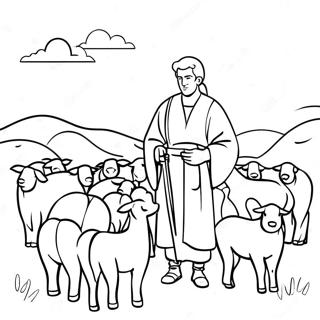 Pahina Ng Kulay Ng Mga Pastol Na Nagtatanaw Sa Kanilang Kawan 25342-5535