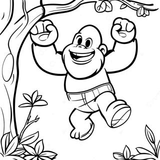 Pahina Ng Kulay Ng Donkey Kong Na Nagsaswing Sa Mga Baging 25620 5594