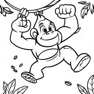Pahina Ng Kulay Ng Donkey Kong Na Nagsaswing Sa Mga Baging 25620 5595