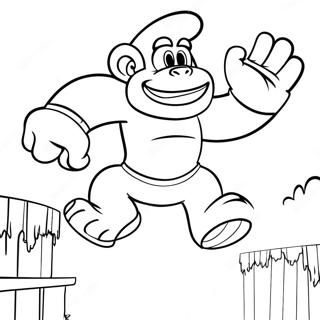 Pahina Ng Kulay Ng Donkey Kong Na Tumatalon Sa Mga Hadlang 25621-5597