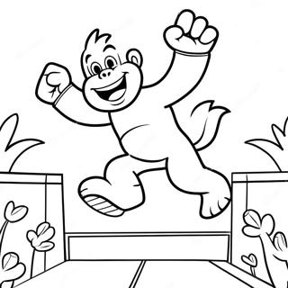 Pahina Ng Kulay Ng Donkey Kong Na Tumatalon Sa Mga Hadlang 25621-5598