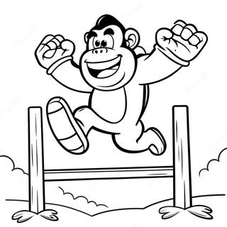 Pahina Ng Kulay Ng Donkey Kong Na Tumatalon Sa Mga Hadlang 25621-5600