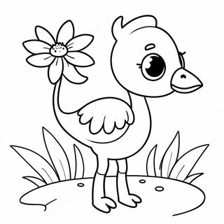 Pahina Ng Kulay Ng Cute Na Sanggol Na Flamingo Na May Bulaklak 25712-5607