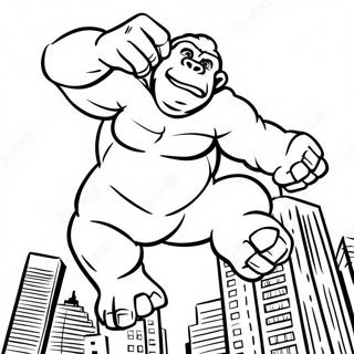 King Kong Na Umaakyat Sa Skyscraper Sa Pahina Ng Kulay 25982-5661