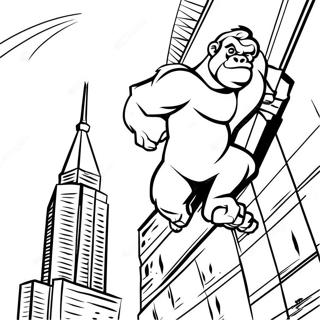 King Kong Na Umaakyat Sa Skyscraper Sa Pahina Ng Kulay 25982-5664