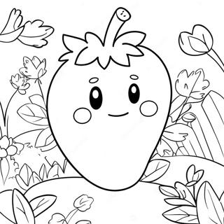 Malaking Juicy Na Strawberry Sa Hardin Sa Pahina Ng Kulay 26074 5687