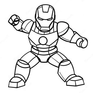 Lego Iron Man Na Poses Ng Aksyon Na Pahina Ng Kulay 26718-5827