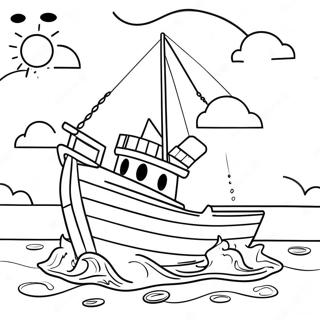 Pahina Ng Kulay Ng Bangka Sa Isang Maaraw Na Araw 27572-6006