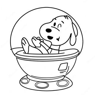 Pahina Ng Kulay Ng Snoopy Sa Isang Spaceship 28764-6257