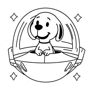 Pahina Ng Kulay Ng Snoopy Sa Isang Spaceship 28764-6258