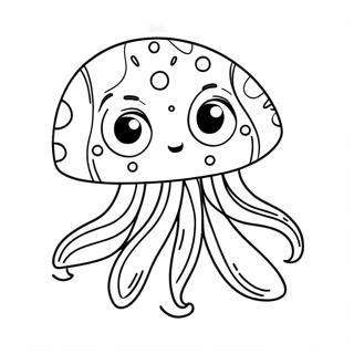 Pahina Ng Kulay Ng Cute Na Jellyfish Na May Malalaking Mata 28950-6299