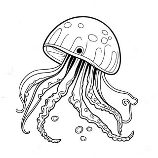Pahina Ng Kulay Ng Elegant Jellyfish Na May Dumadaloy Na Tentacles 28953-6312