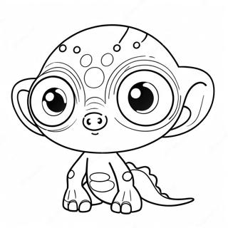 Palakaibigang Alien Na May Malalaking Mata Coloring Page 29759-6476