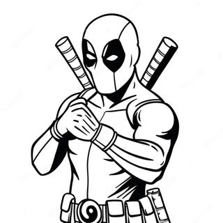 Deadpool Sa Aksyon Na Pahina Ng Kulay 30556-6654