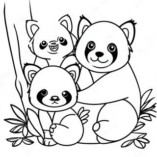 Pahina Ng Kulay Ng Pamilya Ng Red Panda Na Magkasama 30729-6709