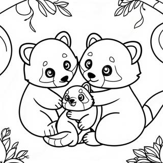 Pahina Ng Kulay Ng Pamilya Ng Red Panda Na Magkasama 30729-6711