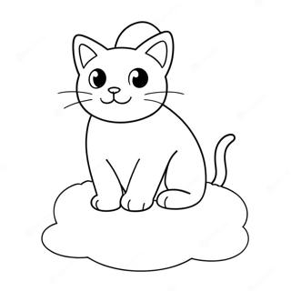 Pahina Ng Kulay Ng Mew Na Nakasakay Sa Ulap 31281-6831