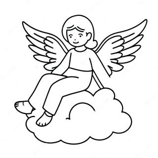 Tahimik Na Anghel Na Nakasakay Sa Ulap Na Pahina Ng Kulay 31825-6947