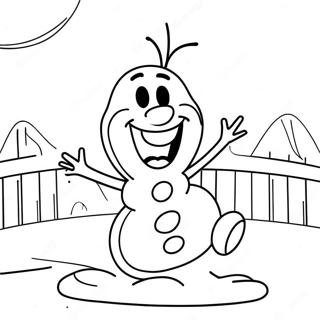 Masayang Olaf Na Nagsasayaw Na Pahina Ng Kulay 31923-6965