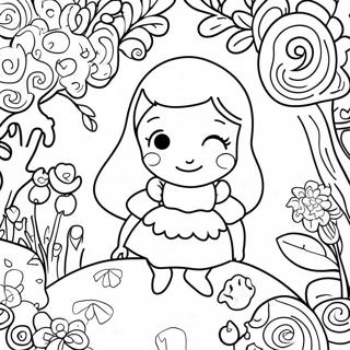 Alice Sa Wonderland Na Pahina Ng Kulay Ng Bulaklak 32550-7093