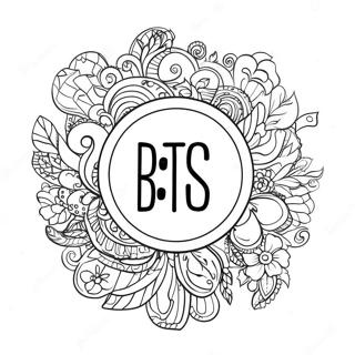 Pahina Ng Kulay Ng Logo Ng Bts Na May Makulay Na Likuran 34436-7517