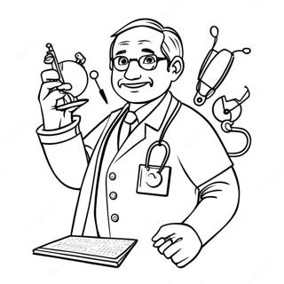 Pahina Ng Kulay Ng Matalinong Doktor Na May Medikal Na Kagamitan 34802 7611