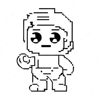 Pixelated Na Tauhan Ng Video Game Na Pahina Ng Kulay 34968-7635