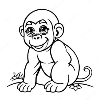 Masiglang Sanggol Na Gorilla Na Pahina Ng Kulay 35154-7680