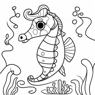 Makulay Na Seahorse Sa Ilalim Ng Tubig Na Pahina Ng Kulay 36137-7895