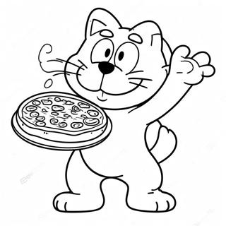 Garfield Na May Pizza Na Pahina Ng Kulay 36234 7929