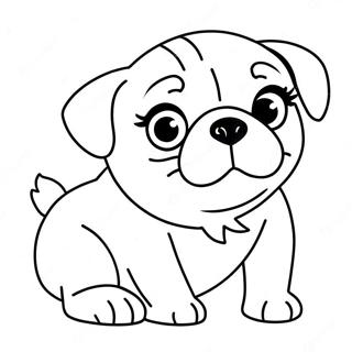 Masiglang Pug Na Tuta Na Pahina Ng Kulay 37359-8154
