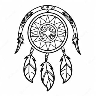 Katutubong Amerikano Na Dreamcatcher Na Pahina Ng Kulay 37453-8180