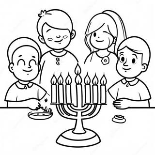 Mga Bata Na Nagsisindi Ng Menorah Na Pahina Ng Kulay 38010-8298