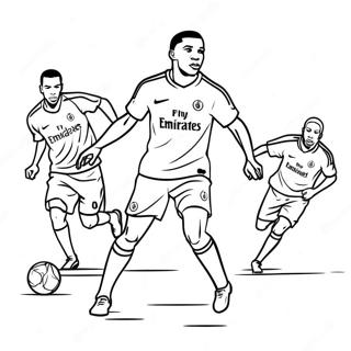 Kylian Mbappe Na Nagdribble Sa Mga Depensa Na Pahina Ng Kulay 38183 8339