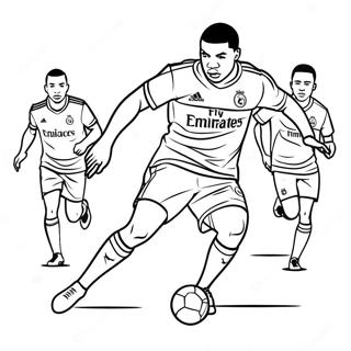 Kylian Mbappe Na Nagdribble Sa Mga Depensa Na Pahina Ng Kulay 38183 8340