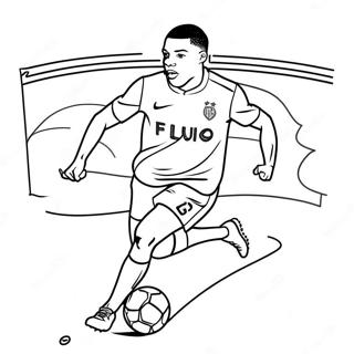 Kylian Mbappe Na Tumatakbo Na May Bola Na Pahina Ng Kulay 38186 8350