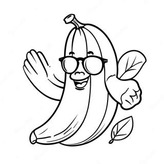 Masayang Saging Na May Salamin Sa Araw Pahina Ng Kulay 38735-8460