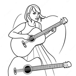 Pahina Ng Kulay Ni Taylor Swift Na May Gitara 4108-1389