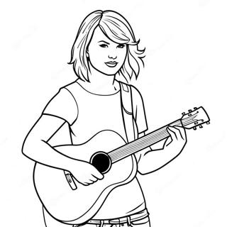 Pahina Ng Kulay Ni Taylor Swift Na May Gitara 4108-1390