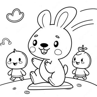 Pochacco Na Naglalaro Kasama Ang Mga Kaibigan Na Pahina Ng Kulay 41351-9036