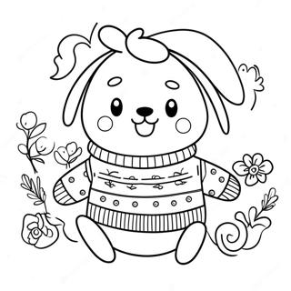 Pochacco Na Naka Komportableng Sweater Na Pahina Ng Kulay 41352-9038