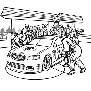 Nascar Pit Stop Scene Na Pahina Ng Kulay 41822-9141