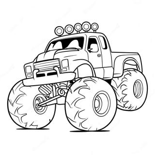 Pahina Ng Kulay Ng Makulay Na Monster Truck Na Karera 4288-1041